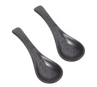 Hohopeti Vintage Asian Ceramic Ramen Soup Spoon Porcelain Kitchen Utensil for Refined Table Settings Multipurpose Small Spoon for Everyday Use Easy to Clean Japanese Style