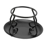 Hohopeti Vintage Cauldron Pot Holder Cast Iron Cooking Stand for Teapots and Decorative Use Desktop Tripod Heater for Induction Hob and Open Fire Unique Craft Ornament