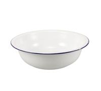 Hohopeti Vintage Enamel Foot Soaking Tub Portable Retro Wash Basin for Foot Baths Face Washing and Laundry Stylish White Enamelware Bowl for Home Use