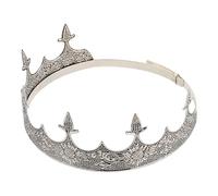 Hohopeti Vintage Full Metal King Crown for Men Iron Construction Prom Birthday Party Costume Accessory Sturdy Coronation Hat for Dress Up and Stage Performances