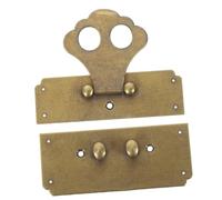 Hohopeti Vintage Furniture Hasp Lock Antique Box Latch Buckle Decorative Jewelry Box Lock with Brass Finish 10.6cm and Cabinets