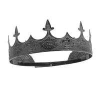 Hohopeti Vintage Metal Crown for Men Adjustable Gun Black Decorative Crown Prop for Adults Halloween Costume Cosplay and Performance
