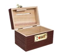 Hohopeti Vintage Pirate Treasure Chest Money Box with Lock, Medium Wooden Coin Bank Trinket Keepsake Storage Case for and Adults, Retro Cash Box for Home and Travel