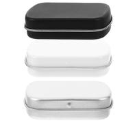 Hohopeti Watercolor Palette Mini Metal Storage Box 3Pcs with 24 Compartments Portable Nail Gel Organizer for Nail Art Supplies and Paint Mixing