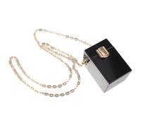 Hohopeti Waterproof Make up Bag Classic Elegant Style for Traveling and Working Outdoors Small Purse with Chain Purse Design, Lightweight Acrylic and Zinc Alloy Material for Women