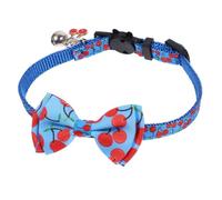 Hohopeti Wear-resistant Cherry Bowtie Kitten Collar with Bell Lightweight Decorative Pet Accessory for Cats and Puppies Cozy and Lovely Festival Charm