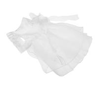 Hohopeti White Dog Princess Dress with Elegant Bow Soft Comfortable Tulle Tutu Skirt for Cats and Dogs Pet Wedding Suit for Holiday Party and Wedding Celebration