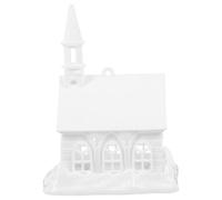 Hohopeti White Miniature Snow House Christmas Decoration, Plastic Tiny Snow Scene Model for Tabletop and Garden Xmas Decor