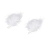 Hohopeti White Plume Hair Clips Three-dimensional Design for Women Lightweight Alloy 2pcs Hair Accessories Bobby Clips Elegant Suitable for Wedding and Han Chinese Clothing