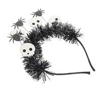 Hohopeti White Skull Spider Head Hoop Halloween Headband Unique Cosplay Party Accessory for Women Spooky Halloween Hairband for Theme Outfits