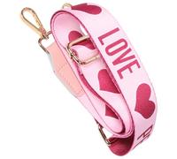 Hohopeti Wide Adjustable Purse Strap for Women with Pink Heart Accent, Sturdy Crossbody Shoulder Bag Strap Replacement, Suitable for Handbags and Travel Use