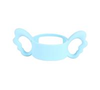 Hohopeti Wide Mouth Silicone Feeding Bottle Handle for Easy Grip Ergonomic Design Flexible Stretchable Feeder Accessory Safe Food-Grade Material Blue
