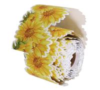 Hohopeti Wildflowers Adhesive Bulletin Board Borders for Classroom Decor Scalloped Rolled Trim with Floral and Leaf Patterns and Flexible Display Borders for School Office and Spring