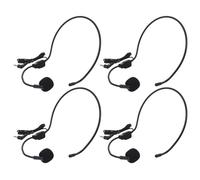 Hohopeti Wired Headset with Microphone Lightweight 4pcs Handsfree Performance with Nylon and Sponge Material Black Headworn Mic with Versatile for Public Speaking and Classroom Use
