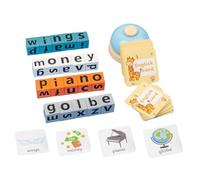 Hohopeti Wooden Alphabet Educational Spelling Game for Bells Portable Early Learning for Boys Develop Language Cognitive Skills and Basic English at Home School