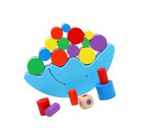 Hohopeti Wooden Balance Moon Boat Colorful Balance Blocks Early Educational Parent Interaction for Develop Hand Eye Coordination Patience and Creativity