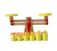 Hohopeti Wooden Balance Scale for Educational Plaything Math Learning Tool Cognitive Development and Attention for Boys and Preschool Kindergarten