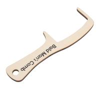 Hohopeti Wooden Bald Man Comb Wide Tooth Prank Prop Gentle Scalp-friendly Hairbrush Funny Grooming Tool for Joke and Hairless Styling