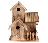 Hohopeti Wooden Birds Nest Box DIY Educational Woodcraft Kit Sturdy Solid Wood Material and Weather-resistant Roof, Outdoor Garden Ornament for Bird Breeding and Nature Learning