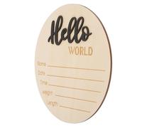 Hohopeti Wooden Bulletin Board Round Sign Birth Announcement Name Sign for Newborn Photography Boy Girl Nursery Decor