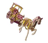 Hohopeti Wooden Carriage Puzzle for Adults Pre-cut DIY Assemble Model Needed Decorative Educational Gift for Boys and Puzzle Enthusiasts