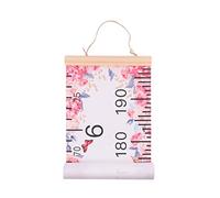Hohopeti Wooden Children Height Chart Boys and Girls Growth Measurement Ruler Decorative Wall Art for Nursery Flower Pattern Design