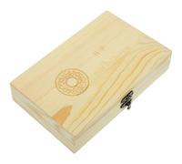 Hohopeti Wooden Coin Storage Box Compact Sturdy Lock for Collectors Natural Material Display and Storage for Home or Office Use