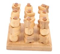 Hohopeti Wooden Four in Row Board Game for Creative Toe Strategy Educational Puzzle to Develop Problem-solving and Strategic Thinking Skills Family-friendly Game for Indoor Play