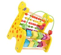 Hohopeti Wooden Giraffe Abacus Educational Counting for Early Cognition Development Shape Bead Frame with Safe Non-toxic Paint for Hand-eye Coordination and Learning Skills