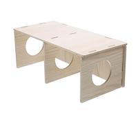 Hohopeti Wooden Hamster House with Window Medium Multi-use Hideout and Sleeping Cabin for Hamsters Guinea Pigs Chinchillas DIY Paintable Natural Pet Habitat