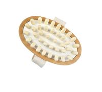 Hohopeti Wooden Handheld Spa Massager with Soft Bristle Cushion Body Brush for Women Skin-Friendly Exfoliating Scrubber to Circulation and Lymphatic Flow Suitable for Home Bath and Dry Skin