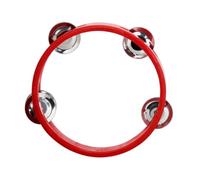 Hohopeti Wooden Handheld Tambourine Bell with Single Jingle Row Lightweight Percussion Instrument for Adults Smooth Polished Shake Ring for Music and Dance Activities