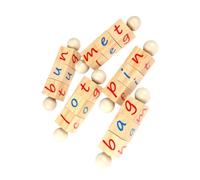 Hohopeti Wooden Letter Spelling Cube Educational for Early Learning Alphabet Blocks Puzzle Game for Hand-eye Coordination and Imaginative Play Safe Material