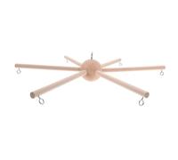 Hohopeti Wooden Mobile Kit Six-Legged Stable Holder with Multi-Hanging Natural Wood Texture DIY Nursery Mobile Frame for Wind Chimes and Crib Decor