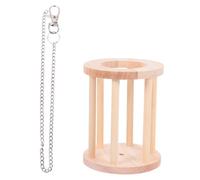 Hohopeti Wooden Rabbit Feeder Rack with Chain Small Animal Food Manger for Guinea Pigs Bunny Chinchilla Hay Holder Organized Feeding Bin Minimizes Waste