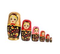Hohopeti Wooden Russian Nesting Dolls Six Matryoshka Stacking for Adults Birthday Christmas Halloween Home Decoration with Craftsmanship and Artistic Display