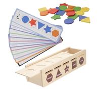 Hohopeti Wooden Sensory Shape Sorter for Educational Montessori Matching Box for Early Learning Fine Motor Skills Development and Safe Activity Cube