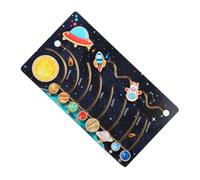 Hohopeti Wooden Solar System Puzzle for, 9 Movable Planet Pieces Educational Space, Preschool Cognitive Model, Science Exploration Puzzle Set