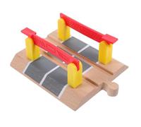 Hohopeti Wooden Train Track Road Block Model and Railway Railing Barrier for Educational Railway Scene Building Easy to Install Pretend Play Accessory for Backyard and Playroom