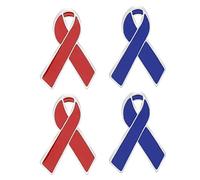 Hohopeti World Aids Day Red Ribbon Brooch Set, 4pcs Alloy Awareness Pins, Creative Decorative Breast Pins for Clothing Accessories