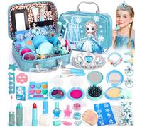 Hohosunlar Kids Frozen Makeup Set for Girls Toys, Washable Elsa Toy for Girl Make up w/ Dress Up Accessories, Frozen Princess Christmas Birthday Gifts Toys for Girls Kids Toddlers 3 4 5 6 7 8-12
