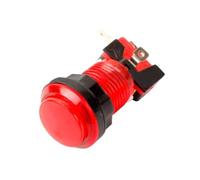 Hohota 5Pcs 24mm 32mm Round Lit Illuminated Arcade Video Game Push Button 5V/12V Switch LED Light(Red,5PCS_32MM)