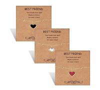HOHOTANG Trio Friendship Bracelets, Best Friend Bracelet for 3, Trio Friend Bracelets for Best Friends, Long Distance Birthday Jewellery for Women Sister