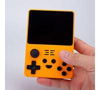 HOHOVYVY 1 Portable Retro Game Console for Powkiddy RGB20S with 15000 Pre-Installed Games, 64 GB Memory, 3.5 Inch IPS Display, 3500 mAh Battery for Travel and Leisure (16 GB + 64 GB Yellow)
