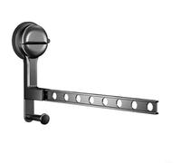 HOHOVYVY 1 x Foldable Suction Cup Clothes Airer Space Saving 90 Degree Foldable Robust Aluminium Clothes Rack for Bathroom Balcony (8-Hole Grey)