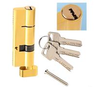 HOHOVYVY 1 x security door cylinder with thumb turn handle for Euro profile cylinders, full copper brass core in sturdy zinc alloy housing, (1)