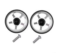 HOHOVYVY 2 x Folding Bike Easy Wheel, 60 mm Diameter, Aluminium Alloy, Widened Bearing, Easywheel, Suitable for Brompton Folding Bike Rear Rack, with M6 Screw (Silver)