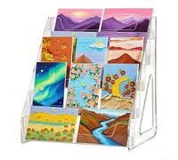HOHOVYVY 5 Tier Display Stand for Greeting Cards Acrylic Portable Christmas Greeting Card Stand Storage Organiser Stamping Postcards Post(one)