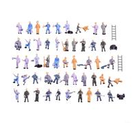 HOHOVYVY 50 Pieces 1:87 HO Scale Railway Model Worker Well Painted Figures with Bucket Ladder