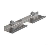 HOHOVYVY Bathroom Wall Mounted Shelf, No Drill Organizer with Suction Cup, Carbon Steel Storage Rack for Sink, Tiles or Glass, Modern Bathroom Use